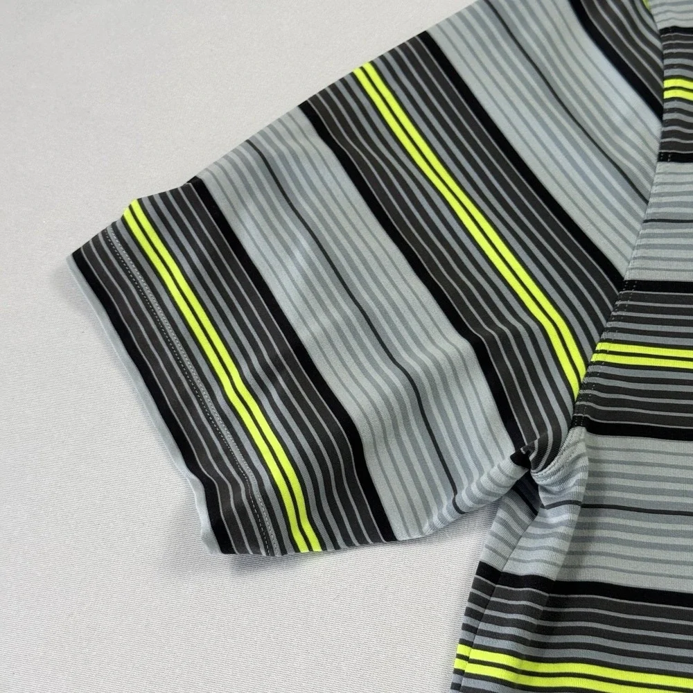 Nike Tour Men's Polo Shirt Calusa Pines Golf Club Striped Multicolor‎ Large